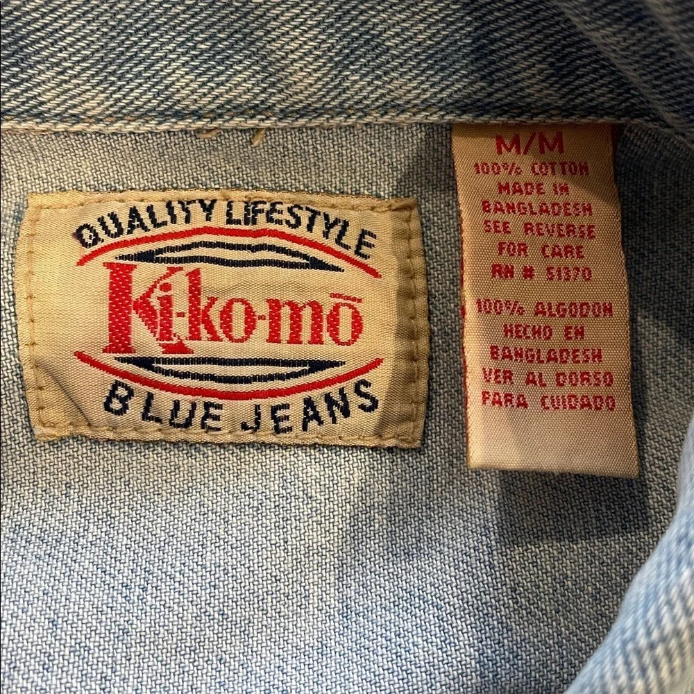 Ki-ko-mo Kikomo Denim Embroidered Boho‎ Floral Vest Medium